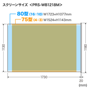 プロジェクタースクリーン 75インチ（超短焦点・短焦点・マグネット・黒板・固定・ロール式・収納・持ち運び・おすすめ）PRS-WB1218M
