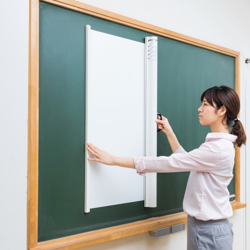 プロジェクタースクリーン （72インチ・超短焦点・短焦点・マグネット・黒板・固定・ロール・収納・ホワイトボード・持ち運び・まっすぐ・おすすめ）PRS-WBC72HDN サンワサプライ