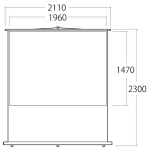 自立式でコンパクトなプロジェクタースクリーン（床置き式）(100型相当