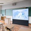 プロジェクタースクリーン（120インチ・16：9・床置き式・ポータブル・収納付・4K・フルHD・大型・会議室・セミナー）