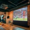 プロジェクタースクリーン（120インチ・自立式・超短焦点対応・床置き式・パンタグラフ・16：9・プレゼン・会議・映画）