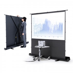 プロジェクタースクリーン（80インチ・自立式・超短焦点対応・床置き・パンタグラフ・16:9）