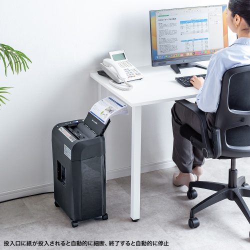 【在庫処分のため 超特価】シュレッダー（オートフィード・業務用・自動細断・連続給紙・自動給紙・100枚・ミニクロスカット・手差し細断9枚・16.7L・カード対応） PSD-C100AT サンワサプライ