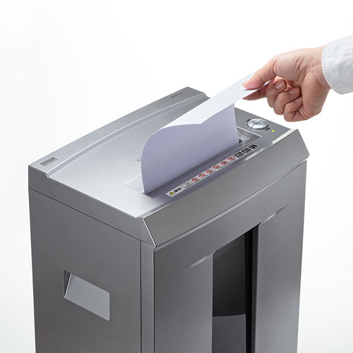 シュレッダー(電動・業務用・マイクロカット・A4・連続使用・クレジットカード・DVD・CD・ホッチキス対応） PSD-M4010 サンワサプライ