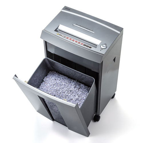 シュレッダー(電動・業務用・マイクロカット・A4・連続使用・クレジットカード・DVD・CD・ホッチキス対応） PSD-M4010 サンワサプライ