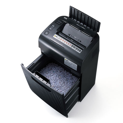 シュレッダー（業務用・電動・オートフィード・マイクロカット・A4・連続使用・DVD・CD対応・キャスター）PSD-MAF150 サンワサプライ