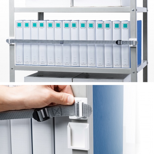 落下防止/棚落ち防止ベルト・ファイル落下防止・耐震グッズ・オープンラック向け・簡単取り付け・震度6強耐震試験済み・1m80cm）