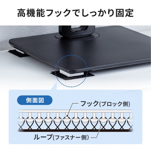 耐震グッズ（耐震固定ブロック・小・転倒防止アイテム・ブロックパーツ 25×30mm厚さ5mm・ループファスナー50×50mm・各4個入り・対象物重量30kgまで）