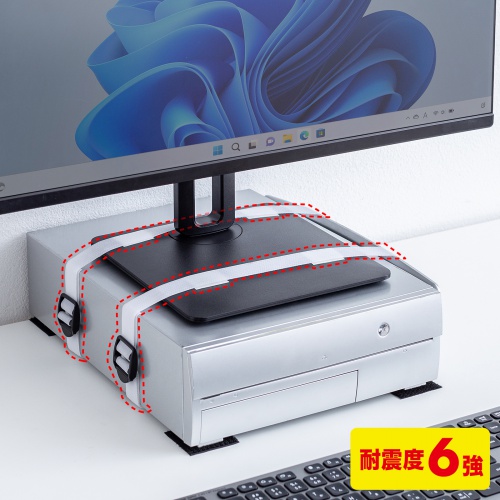 耐震グッズ（転倒防止アイテム・バックル付きディスプレイベルト幅25mm×長さ1200mm2本・マッシュファスナー25×35mm4個）