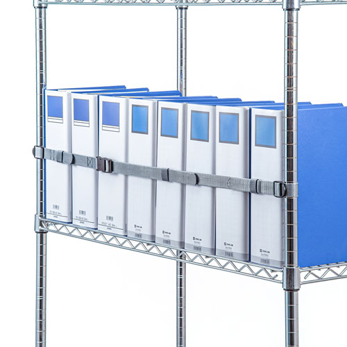 落下防止ベルト(書棚・オープン棚・90㎝・地震対策・耐震・滑り止め加工つき・カゴ台車・落下ストッパー)