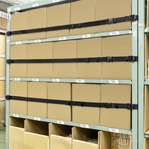 落下防止ベルト（落下ストッパー・オープン棚向け・巻き付け簡単設計・滑り止め加工・1.8m・ブラック）