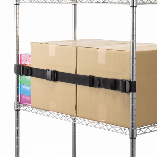 落下防止ベルト（落下ストッパー・オープン棚向け・巻き付け簡単設計・滑り止め加工・90cm・ブラック）