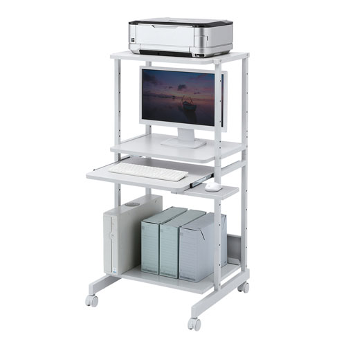 【アウトレット･訳あり・セール】パソコンラック（W600×D600×H1265mm・キーボードスライダー・マウステーブル付き）