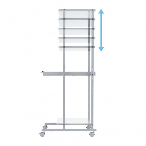 パソコンラック（チルト天板・5段階角度調整・幅65×奥行60×高さ140cm・キャスター付き）