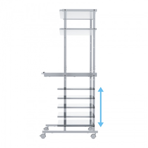 パソコンラック（チルト天板・5段階角度調整・幅65×奥行60×高さ140cm・キャスター付き）