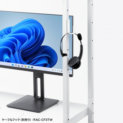 パソコンラック（チルト天板・5段階角度調整・幅65×奥行60×高さ140cm・キャスター付き）