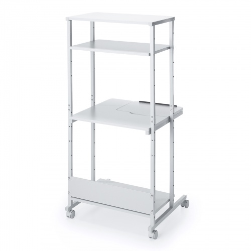 パソコンラック（チルト天板・5段階角度調整・幅65×奥行60×高さ140cm・キャスター付き）