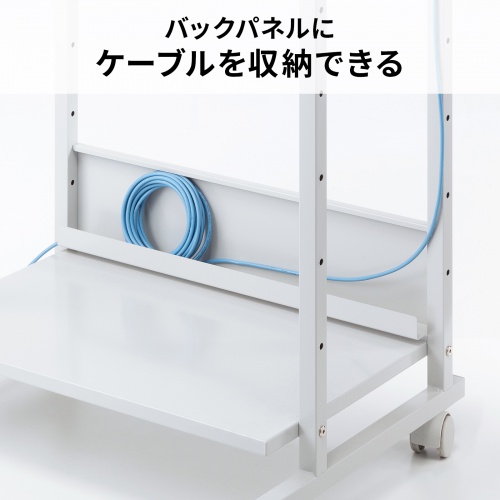 パソコンラック（チルト天板・5段階角度調整・幅65×奥行60×高さ140cm・キャスター付き）