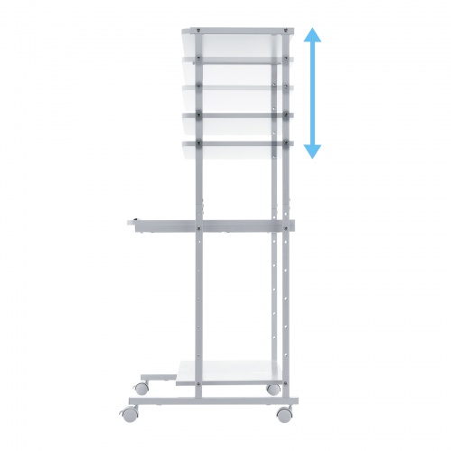 パソコンラック（チルト天板・5段階角度調整・幅80×D60×H140cm・キャスター付き）