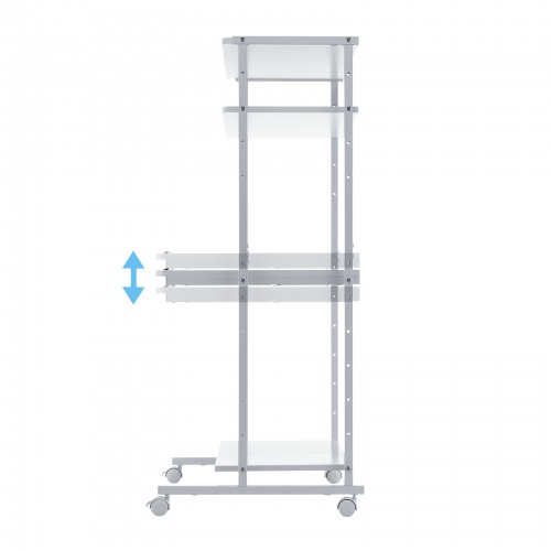 パソコンラック（チルト天板・5段階角度調整・幅80×D60×H140cm・キャスター付き）