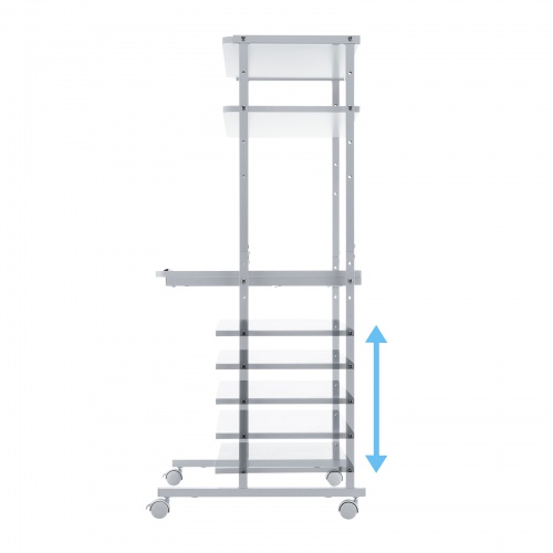 パソコンラック（チルト天板・5段階角度調整・幅80×D60×H140cm・キャスター付き）