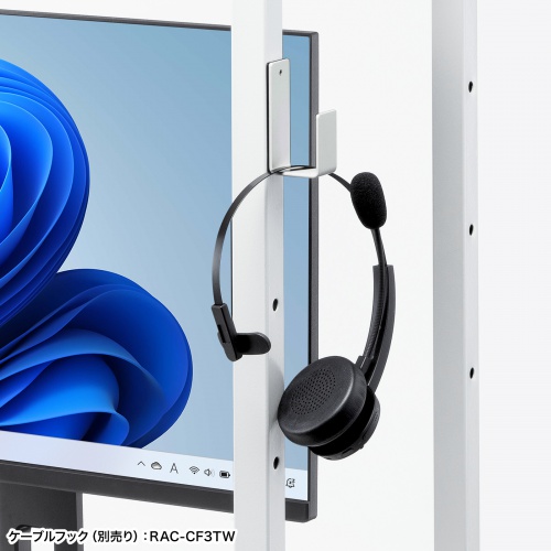 パソコンラック（チルト天板・5段階角度調整・幅80×D60×H140cm・キャスター付き）