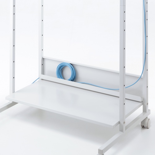 パソコンラック（チルト天板・5段階角度調整・幅80×D60×H140cm・キャスター付き）