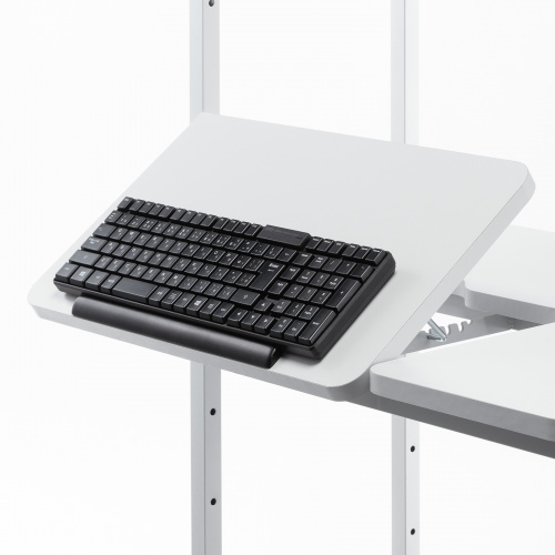 パソコンラック（チルト天板・5段階角度調整・幅80×D60×H140cm・キャスター付き）