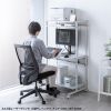 パソコンラック（チルト天板・5段階角度調整・幅80×D60×H140cm・キャスター付き）