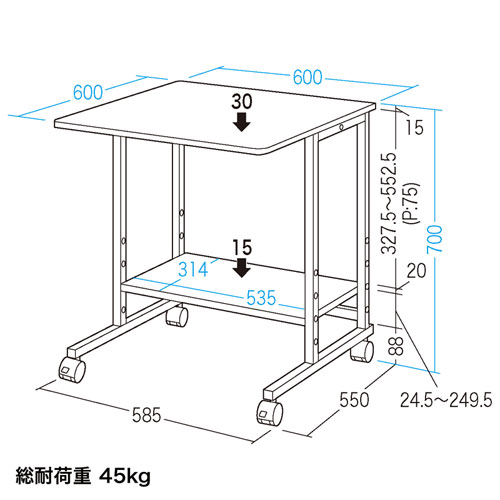 パソコンラック（ラック・W600×D600×H700mm） RAC-EC33N サンワサプライ