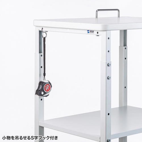 プリンタカート（プリンタ台・作業台・移動式ワゴン・大型キャスター・幅45×奥行き60×高さ80～100cm）