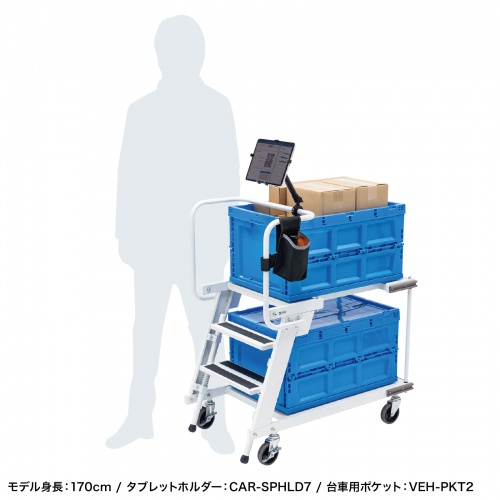 ステップ付きピッキングカート　RAC-FA7