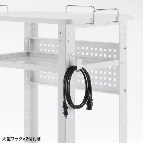 マルチカート（プリンタカート・プリンタ台・作業台・移動式ワゴン・バッテリー・計測機器・大型キャスター・幅64×奥行き45×高さ98.3cm） RAC-FA8 サンワサプライ