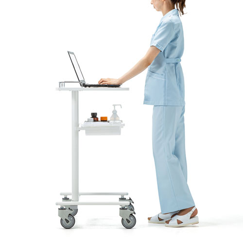 ナースカート（SIAA認証・抗ウイルス仕様・カルテカート）RAC-HP17　サンワサプライ