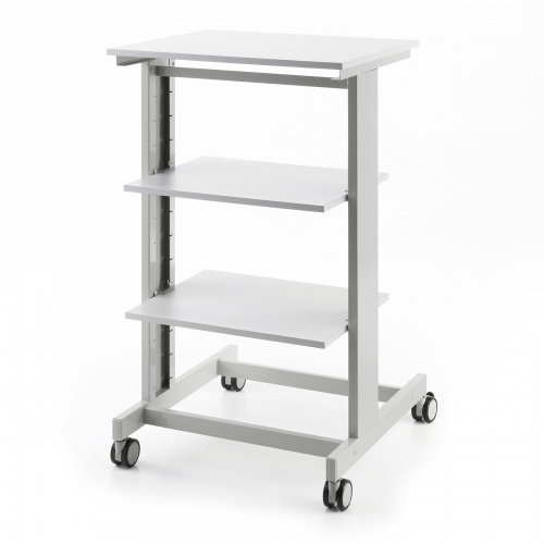 マルチカート（ラベルプリンタカート・プリンタ台・作業台・移動式ワゴン・ピッキングカート・バッテリー・計測機器・ナイロンキャスター・幅60×奥行き60.6×高さ100cm）