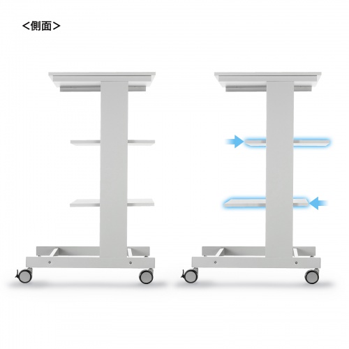 マルチカート（ラベルプリンタカート・プリンタ台・作業台・移動式ワゴン・ピッキングカート・バッテリー・計測機器・ナイロンキャスター・幅60×奥行き60.6×高さ100cm）