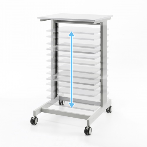 マルチカート（ラベルプリンタカート・プリンタ台・作業台・移動式ワゴン・ピッキングカート・バッテリー・計測機器・ナイロンキャスター・幅60×奥行き60.6×高さ100cm）