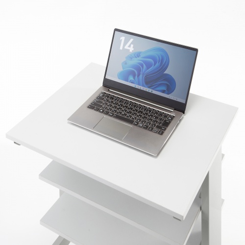 マルチカート（ラベルプリンタカート・プリンタ台・作業台・移動式ワゴン・ピッキングカート・バッテリー・計測機器・ナイロンキャスター・幅60×奥行き60.6×高さ100cm）