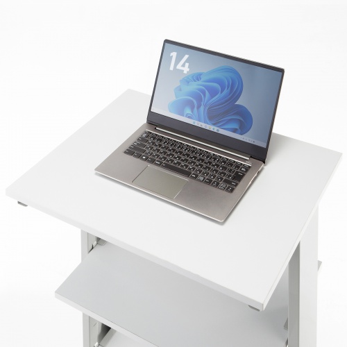 マルチカート（ラベルプリンタカート・プリンタ台・作業台・移動式ワゴン・ピッキングカート・バッテリー・計測機器・ナイロンキャスター・幅60×奥行き60.6×高さ70cm）