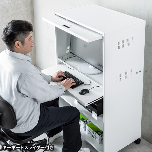 セキュリティラック（鍵付・ラック・PCラック・盗難防止・イタズラ防止・大・幅80cm・高さ64cm） RAC-SL4 サンワサプライ