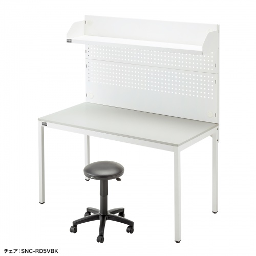 作業台（机・アジャスター・有孔ボード付・W1500×D770×H1710mm） RAC-WDKT15077W サンワサプライ