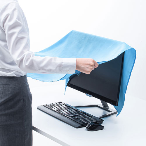 マルチカバー(W800×D730mm・防塵・静電気防止・ライトブルー・FAX/プリンターカバー)