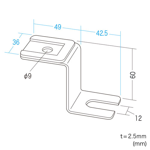 機能拡張SOHOデスク用床固定金具 サンワサプライ