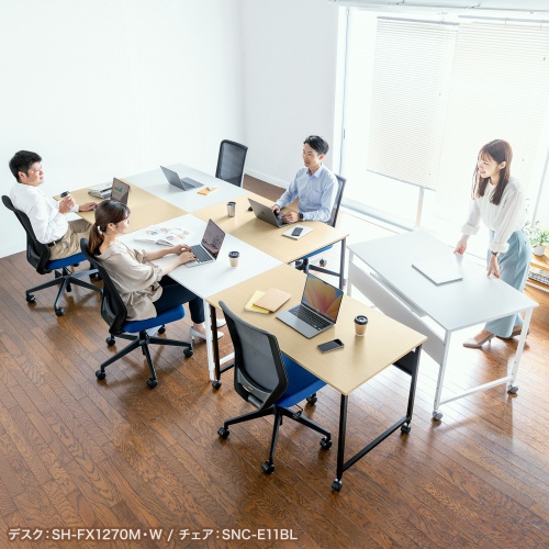 パソコンデスク（W900・ホワイト・オフィスデスク・フレキシブルデスク） SH-FX0970W サンワサプライ