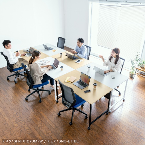 パソコンデスク（W1200・木目・シンプルデスク・オフィスデスク・フレキシブルデスク） SH-FX1270M サンワサプライ
