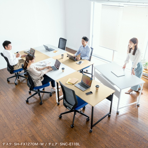 パソコンデスク（W1200・木目・シンプルデスク・オフィスデスク・フレキシブルデスク） SH-FX1270M サンワサプライ