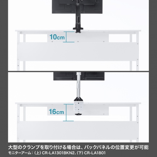 パソコンデスク（W1200・ホワイト・オフィスデスク・フレキシブルデスク・シンプルデスク） SH-FX1270W サンワサプライ