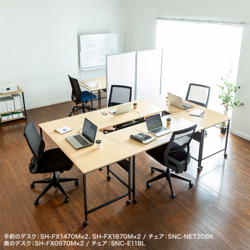 パソコンデスク（W1400・ホワイト・オフィスデスク・シンプルデスクフレキシブルデスク） SH-FX1470W サンワサプライ
