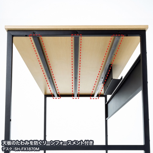 パソコンデスク（W1600・木目・オフィスデスク・シンプルデスク・フレキシブルデスク） SH-FX1670M サンワサプライ