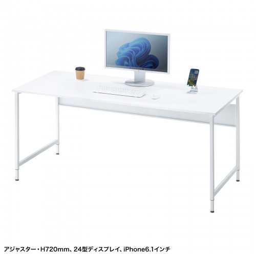 パソコンデスク（W1600・ホワイト・オフィスデスク・シンプルデスク・フレキシブルデスク） SH-FX1670W サンワサプライ